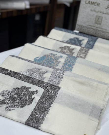 شال كشميري تطريز نادر ملكي 5