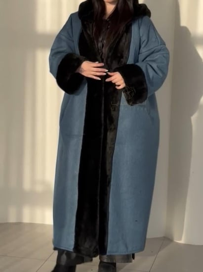 فروة نسائية مخمل شتوية فخمة