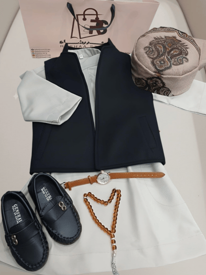 طقم اطفال شتوي لون اسود