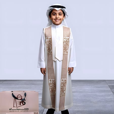 دقلة أطفال أبيض جديدة مع ثوب أبيض | إطلالة متناسقة وأناقة خالدة