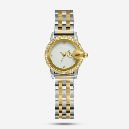 ساعة نسائي ستيل  باللون الذهبي والفصي