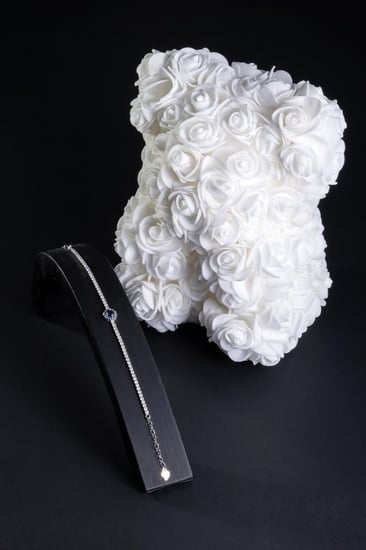 اسورة فضة عيار S925 (فصوص زيركون ابيض مع فص ازرق)