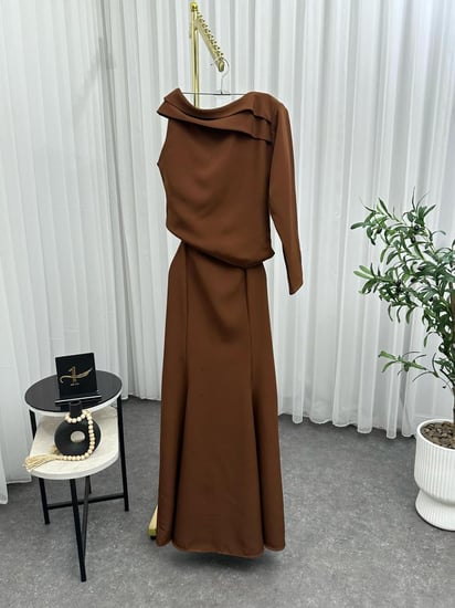 فستان ناعم لونين الموكا موس فخم