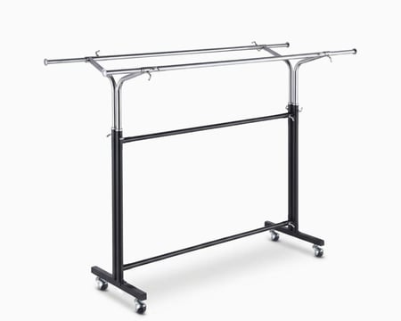 ستاند تعليق ملابس تايواني مزدوج متحرك قابل للتمديد