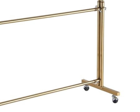 ستاند تعليق ملابس تايواني مزدوج ذهبي متحرك قابل للتمديد