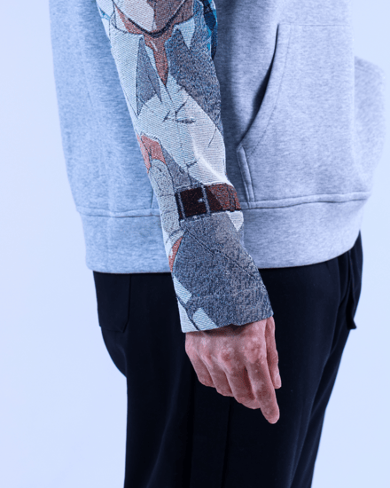 هودي رمادي أنمي_ Gray anime hoodie