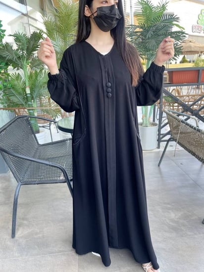 عباية كريب ملكي نص كلوش