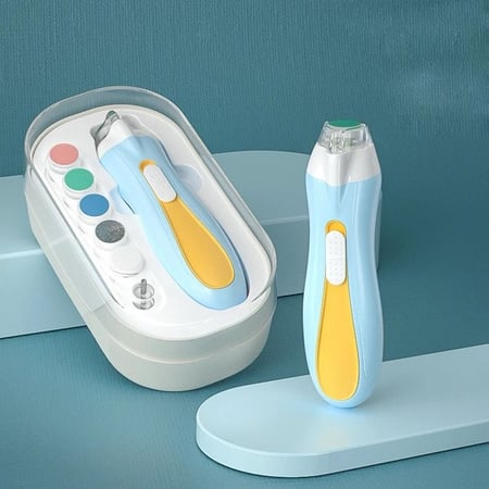 مقصات أظافر  بيبي | أداة تشذيب أظافر الأطفال الكهربائية الآمنة، مجموعة ملفات أظافر الأطفال، رؤوس بديلة إضافية، أصابع وأظافر الأطفال حديثي الولادة، تقليم وطلاء