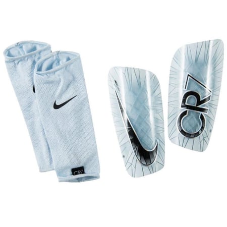NIKE SHIN PADS MERCURIAL LITE CR7 CHAPTER 5: CUT TO BRILLIANCE - WHITE/BLACK/BLUE TINT