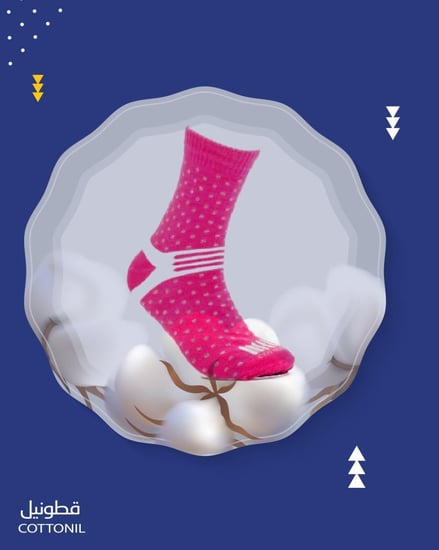 شراب نسائي  سوكيت ديزاين منقط فوشيا 81/24