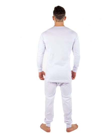 بيجاما رجالي كم طويل انترلوك ابيض