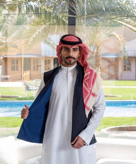 سديري رجالي جوخ دبل فيس(كحلي مع ازرق)لاطلاله شتويه-ازياء الشتاء-متجر لحظة تذكار