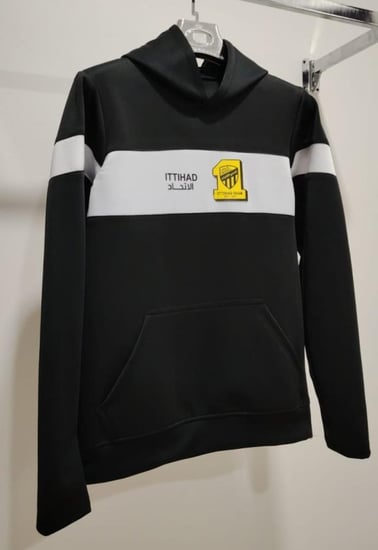 هودي نادي الاتحاد الأبيض والأسود بتصميم فاخر