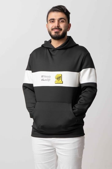 هودي نادي الاتحاد الأبيض والأسود بتصميم فاخر