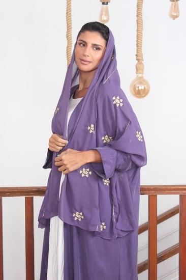 عباية كوبرو طرحة تطريز سدو - رويال موف