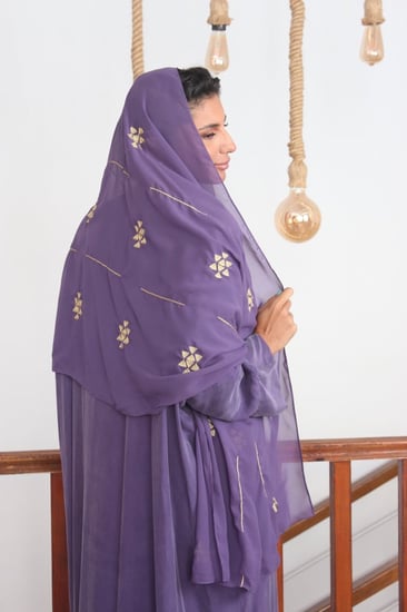 عباية كوبرو طرحة تطريز سدو - رويال موف