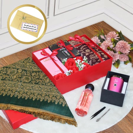 بوكس اهداء نسائي شتوي شال كشميري مع مبخرة وعطر في بوكس انيق وتغليف مجاني