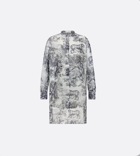 2025 Dior Dioriviera Long Blouse بلوزة ديور يوريفيرا طويله بطبعات أزرق