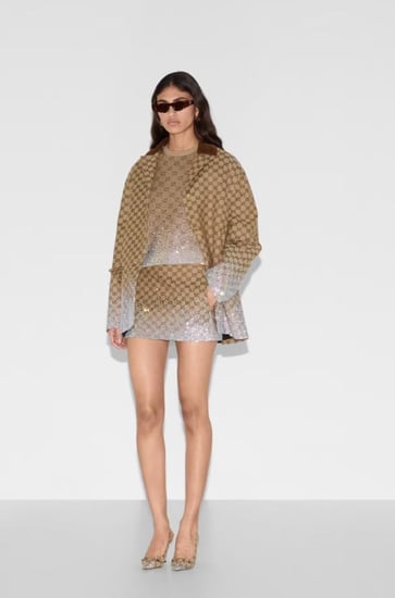 GUCCI EMBROIDERED GG CANVAS COAT جاكيت غوتشي مطرز من تويد صوف بنقش GG