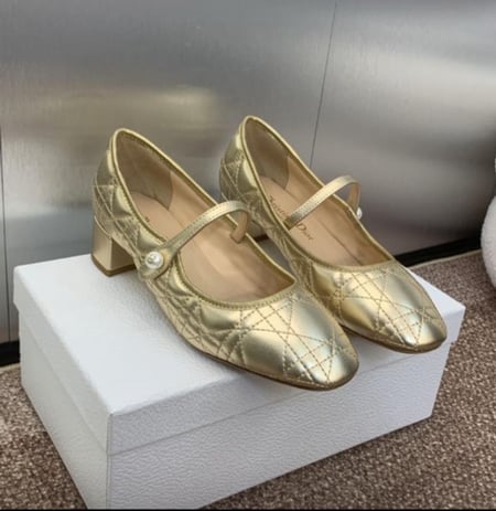 Dior Gold Ballet Slingback Pump 2025 حذاء ديور جلد ذهبي