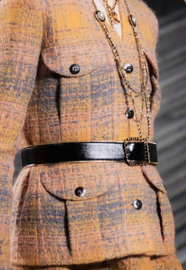 CHANEL ORANGE GRAY YELLOW TWEED JACKET