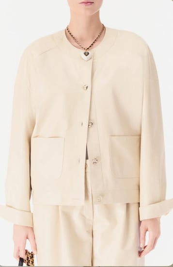 2025 Chanel Beig leather Jennie Jacket جاكيت شانيل سترة جيني  جلد بيج