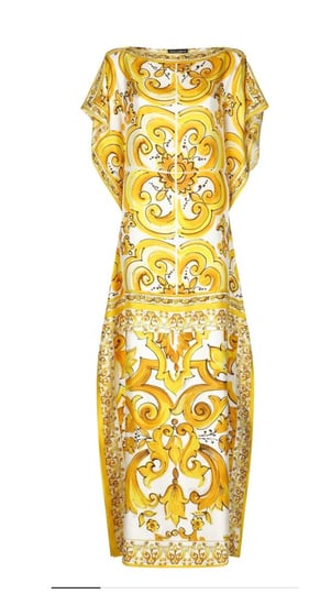 Dolce Gabbana yellow dress قفطان دولتشي اند غابانا أصفر جلابية رمضان
