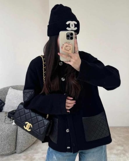 CHANEL Black Cashmere Lambskin JACKET 2024 جاكيت شانيل سترة أسود