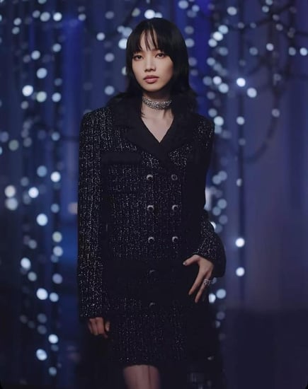 Chanel black long tweed jacket SANDS FERFETCH OUNASS