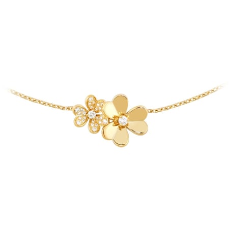 Gold Frivole Van Cleef necklace 9 flowers قلاده فان كليف فريفول ذهبي 9