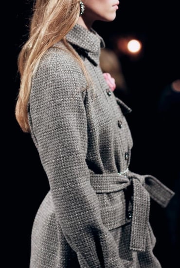 2024 Chanel gray tweed dress فستان شانيل تويد صوفي رمادي