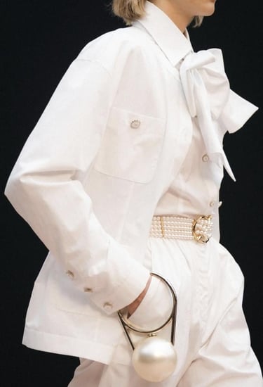 2025 جاكيت شانيل بوبلين قطني أبيض CHANEL Jacket in White Cotton Poplin