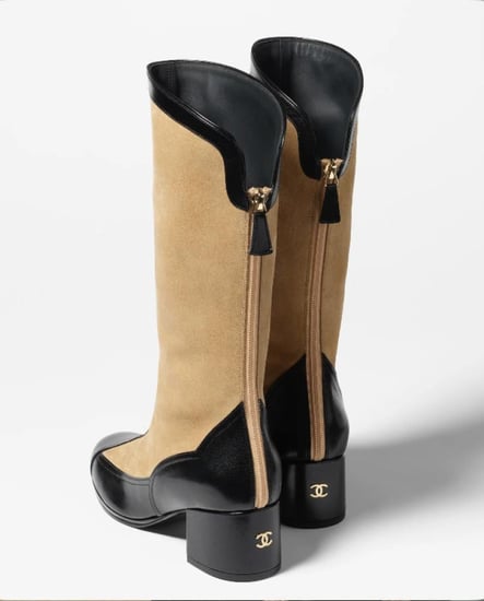 Chanel high suede velvet beige boots  بوت شانيل مخمل شامواه بيج 2025