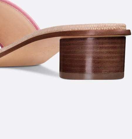Dior Dioriviera Dway Heeled Mule 2025 حذاء ديور سليبرز شبشب صيفي وردي