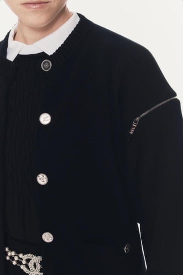 CHANEL 25P BLACK CASHMERE BLOUSON WITH ZIPPERS 2025  جاكيت شانيل  أسود