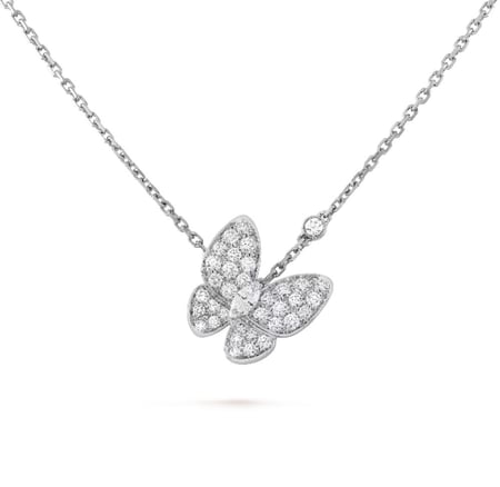 White Van Cleef Two Butterfly necklace