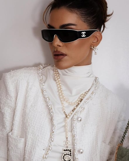 2025 Chanel white pearls tweed jacket جاكيت شانيل تويد أبيض لؤلؤي