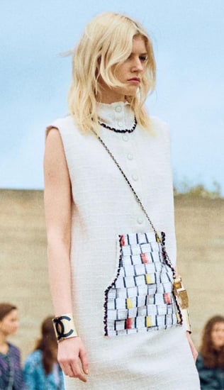 CHANEL CRUISE TWEED DRESS 2025 فستان شانيل تويد صوفي مطرز أبيض