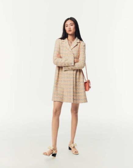 CHANEL YELLOW TWEED dress 2025 فستان شانيل بالطو جاكيت تويد رمادي أصفر