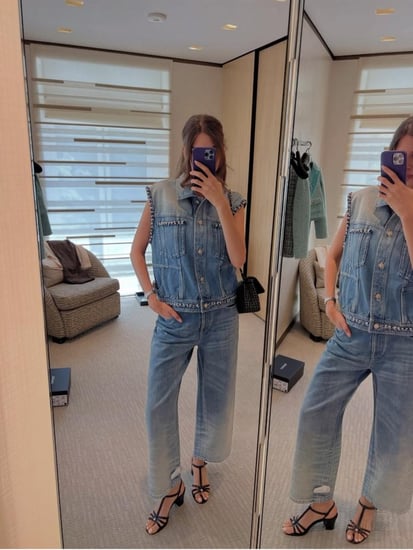 2025 جيليه شانيل دينم أزرق جاكيت CHANEL Blue Denim jacket vest