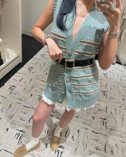 CHANEL Blue vest fall winter 2025 2024 جيلية شانيل كشمير أزرق
