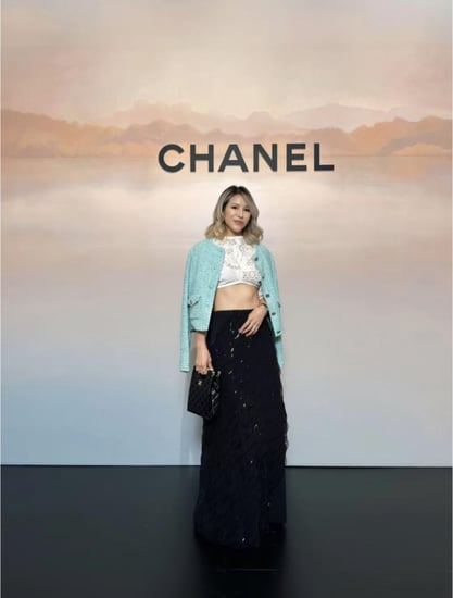 2025 سترة شانيل جاكيت تويد أخضر