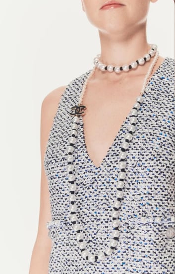 Chanel silver glittered top 2025 قميص شانيل براق فضي بلا أكمام