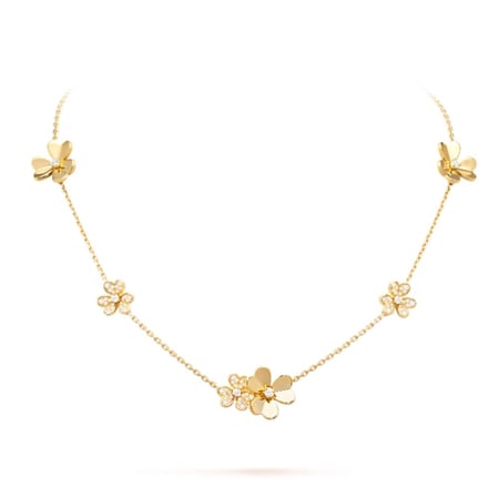 Gold Frivole Van Cleef necklace 9 flowers قلاده فان كليف فريفول ذهبي 9