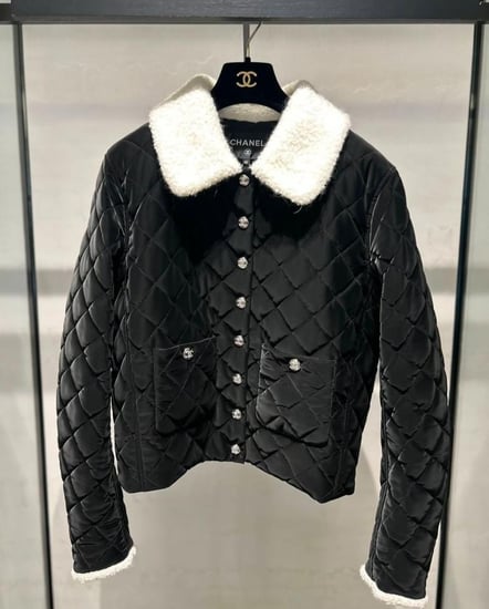 Chanel coco neige black wool blouson 2024  شانيل جاكيت أسود