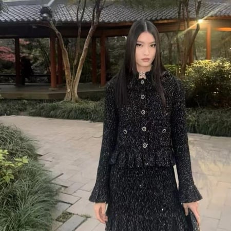 Chanel Glittered Tweed Black jacket شانيل جاكيت تويد أسود براق