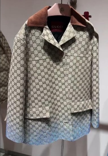 GUCCI EMBROIDERED GG CANVAS COAT جاكيت غوتشي مطرز من تويد صوف بنقش GG