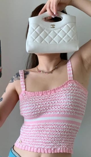 chanel logo cc tank top