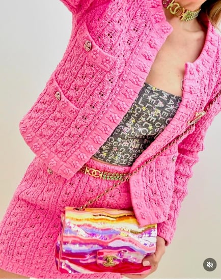 2024 كارديقان شانيل كاشمير زهري بازرار اماميه و جيوب