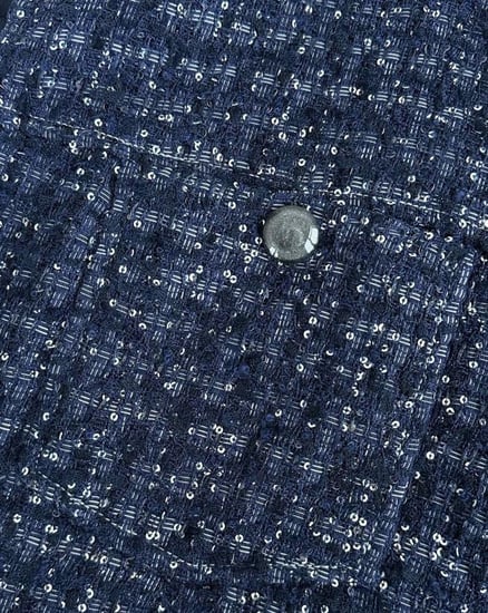 2025 جيلية شانيل تويد أزرق  Chanel blue tweed vest